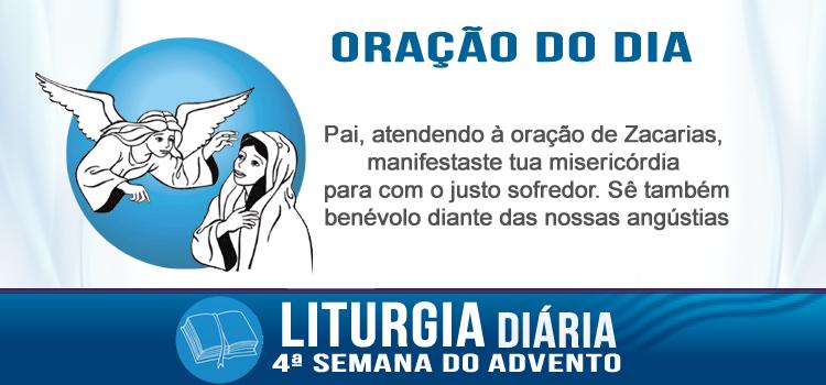 Liturgia diária Anjo Gabriel: Não tenhas medo, Zacarias!
