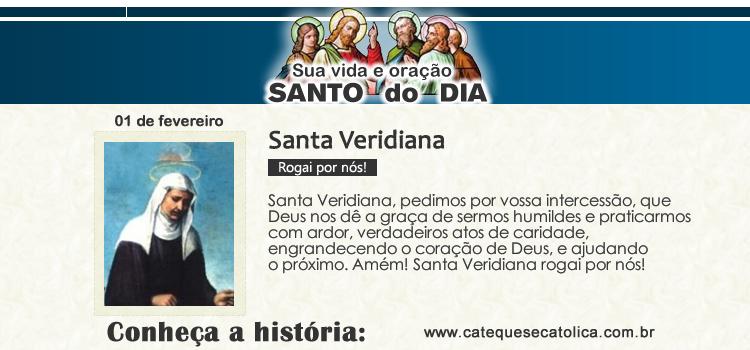 Santo do dia e oração Santa Veridiana