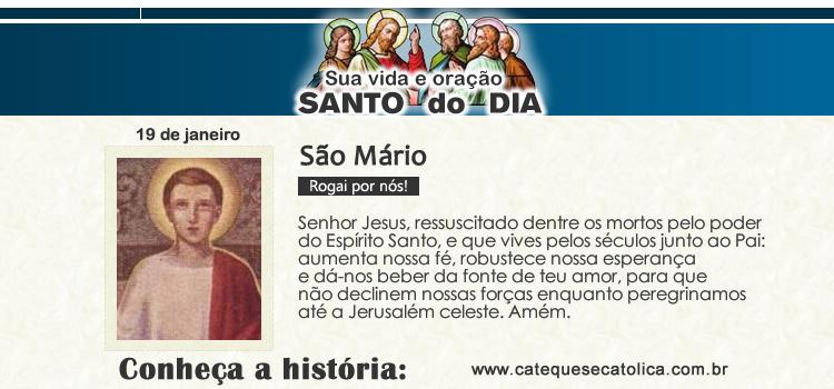 Santo do dia São Mário