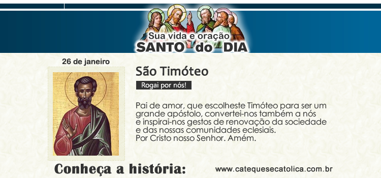 Santo do dia e oração São Timóteo