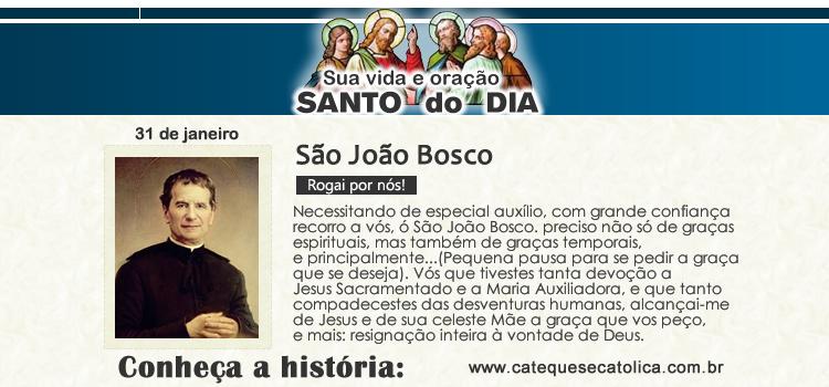 Santo do dia e oração São João Bosco