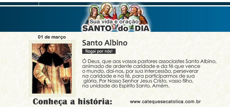 Santo do dia e oração Santo Albino
