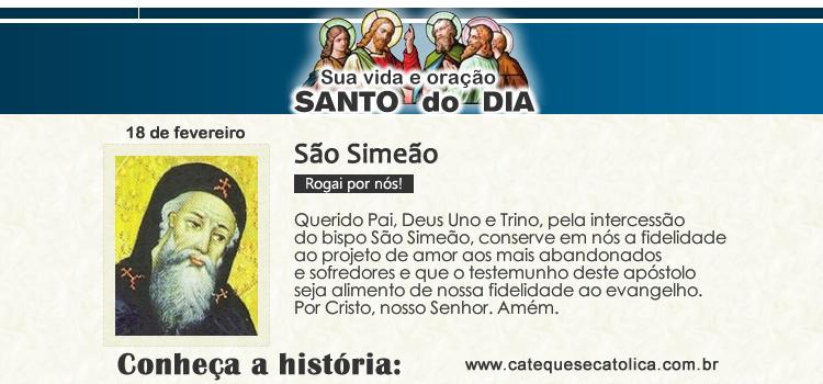Santo do dia e oração São Simeão