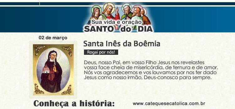 Santo do dia e oração Santa Inês da Boêmia