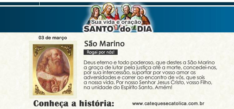 Santo do dia e oração São Marino
