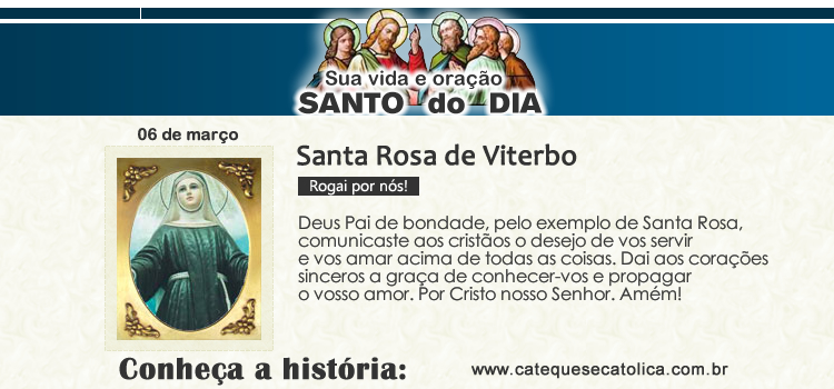 Santo do dia e oração Santa Rosa de Viterbo