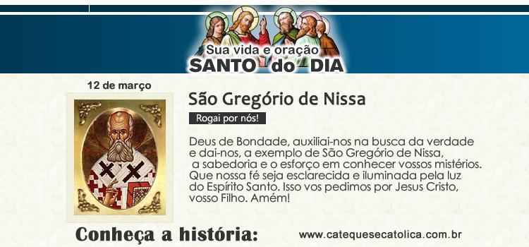 Santo do dia e oração São Gregório de Nissa