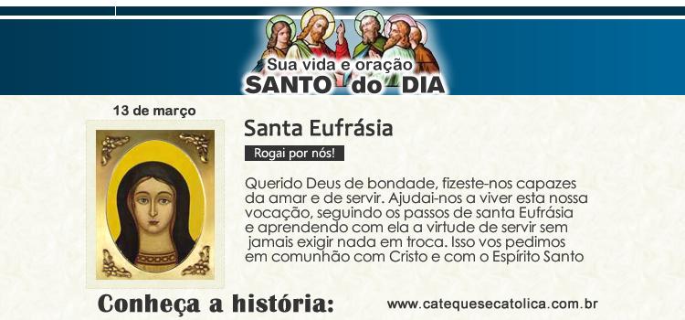 Santo do dia e oração Santa Eufrásia