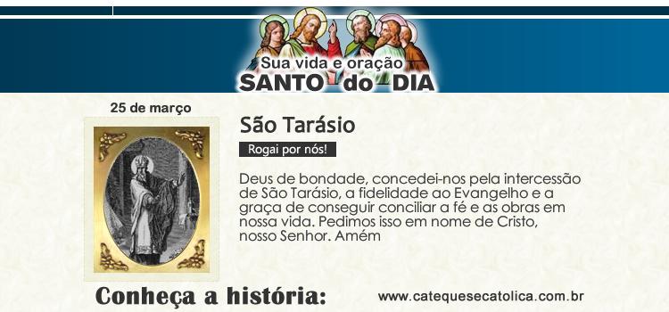 Santo do dia e oração - São Tarásio
