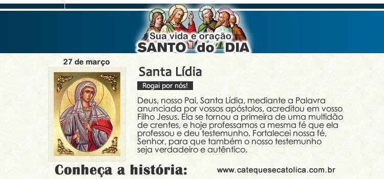 Santo do dia e oração Santa Lídia