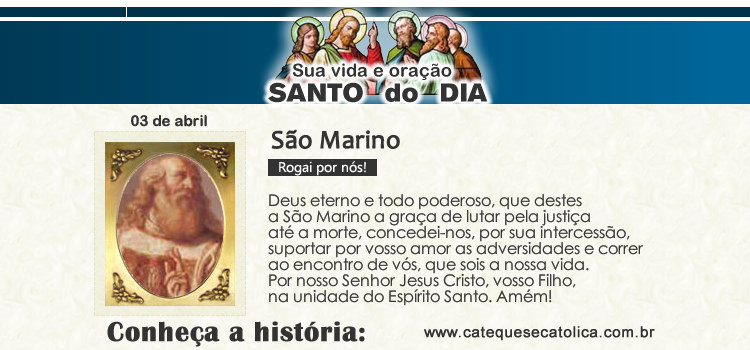 Santo do dia e oração - São Marino