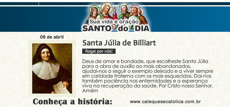 Santo do dia e oração - Santa Júlia de Billiart