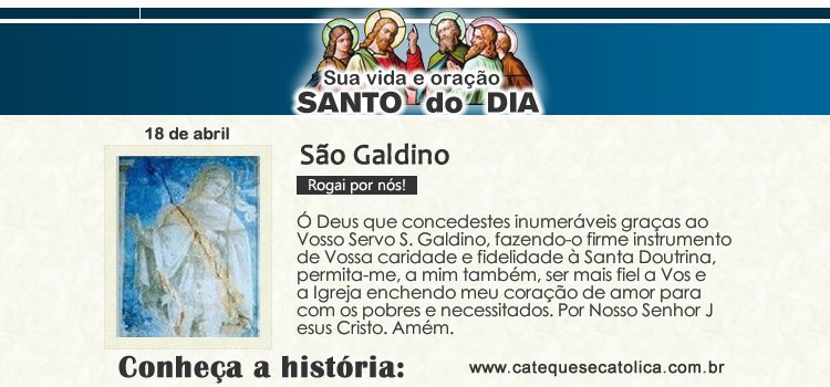 Santo do dia e oração São Galdino