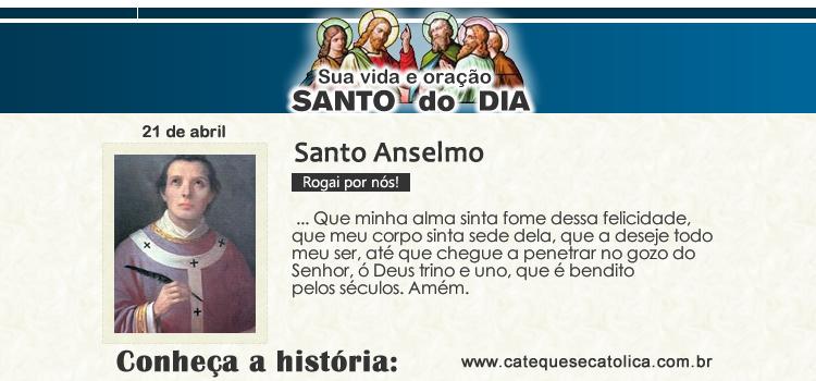 Santo do dia e oração Santo Anselmo