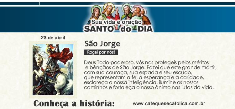 Santo do dia e oração São Jorge