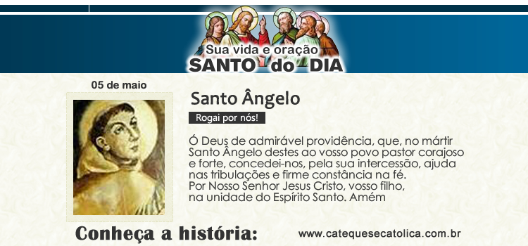 Santo do dia e oração - Santo Ângelo