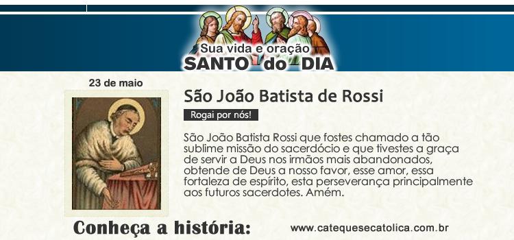 Santo do dia e oração - São João Batista de Rossi