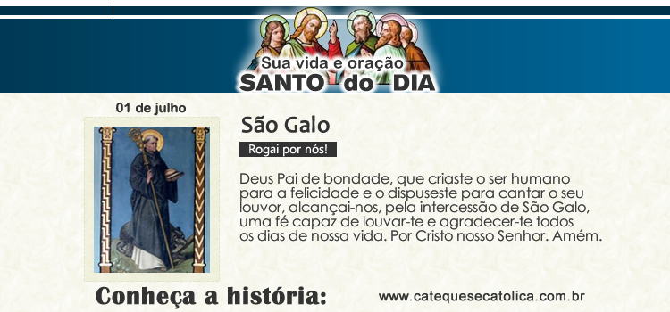 Santo do dia e oração - São Galo