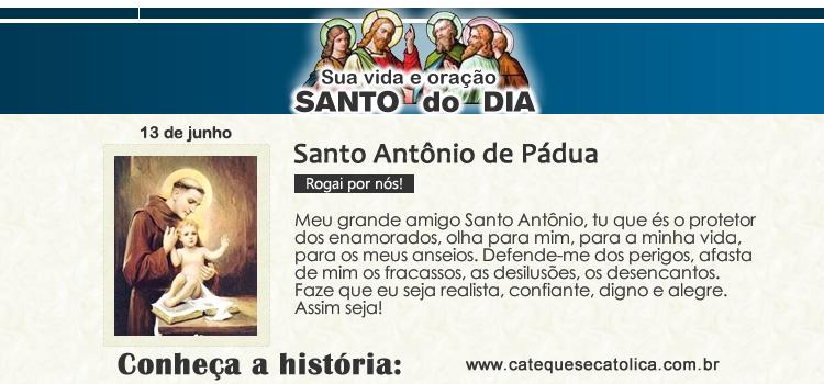 Santo do dia e oração - Santo Antônio de Pádua