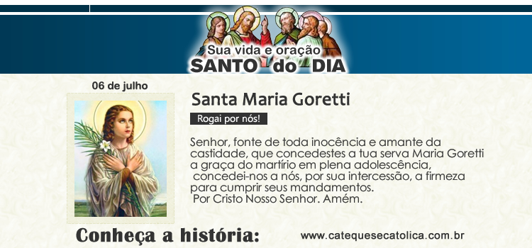 Santo do dia e oração - Santa Maria Goretti