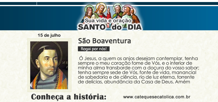 Santo do dia e oração - São Boaventura