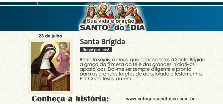 Santo do dia e oração - Santa Brígida
