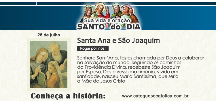 Santo do dia e oração - Santa Ana e São Joaquim