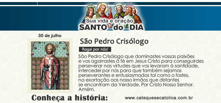 Santo do dia e oração - São Pedro Crisólogo