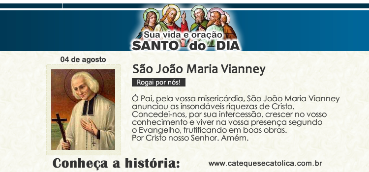Santo do dia e oração - São João Maria Vianney