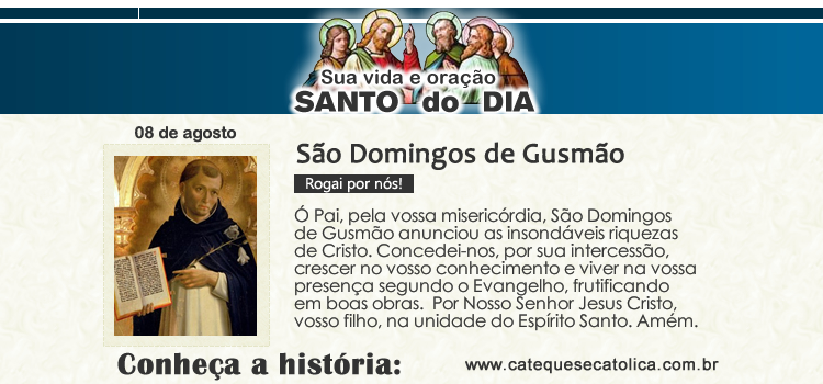 Santo do dia e oração - São Domingos de Gusmão
