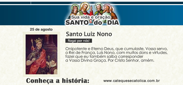 Santo do dia e oração - Santo Luiz Nono