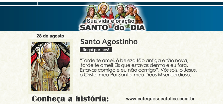Santo do dia e oração - Santo Agostinho