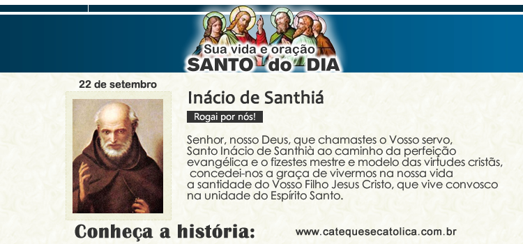 Santo do dia e oração - Inácio de Santhiá