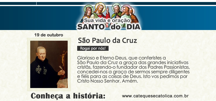 Santo do dia e oração - São Paulo da Cruz