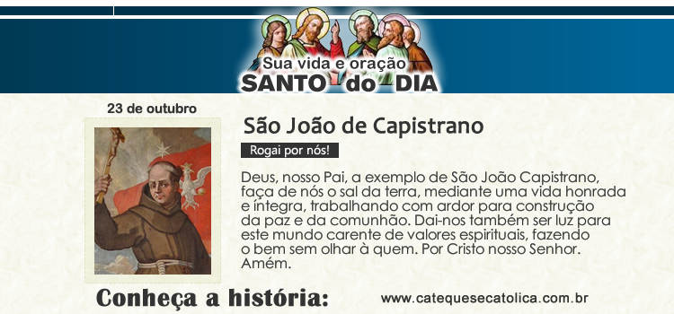 Santo do dia e oração - São João de Capistrano