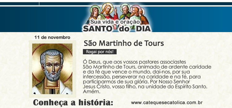 Santo do dia e oração - São Martinho de Tours