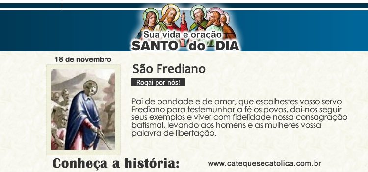 Santo do dia e oração - São Frediano