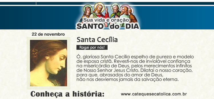 Santo do dia e oração - Santa Cecília