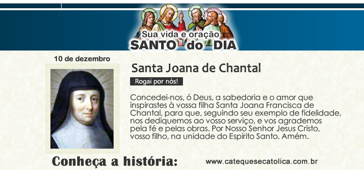 Santo do dia e oração - Santa Joana de Chantal