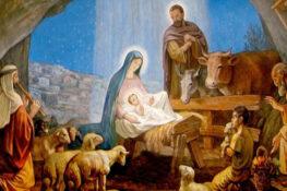 aurora de Natal, os pastores visitam Jesus