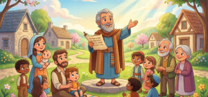 Ilustração infantil Os profetas falam em nome de Deus