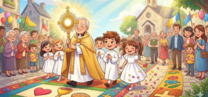 Ilustração infantil de Corpus Christi