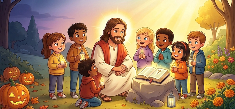 encontro catequese halloween e a luz de cristo todos os santos para criancas